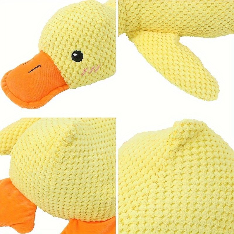 Dog Toy Plush Dog Toy Chew Resistant Toy Squeaky Dog Toy Duck Shaped Dog Toy - Yellow - Size large
