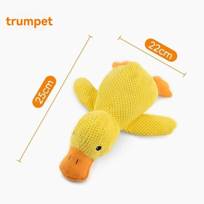 Dog Toy Plush Dog Toy Chew Resistant Toy Squeaky Dog Toy Duck Shaped Dog Toy - Yellow - Size Medium