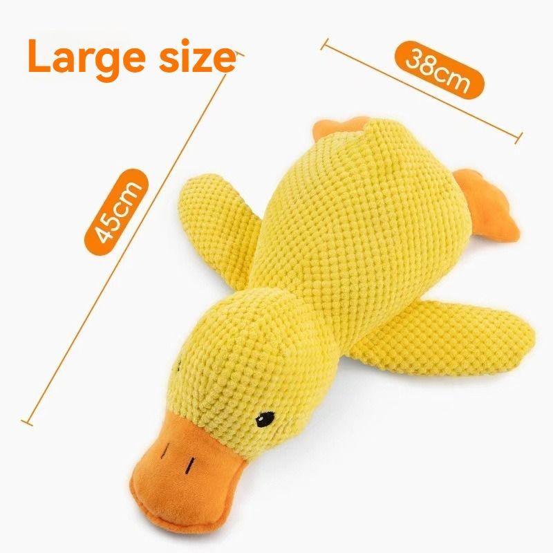Dog Toy Plush Dog Toy Chew Resistant Toy Squeaky Dog Toy Duck Shaped Dog Toy - Yellow - Size Medium