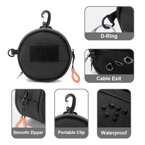 Fishing Line Storage Bag, Portable Fish Line Case Coin Key Pouch with Cable Hole & Hook for Outdoor Fishing - Orange - Size 1Pack
