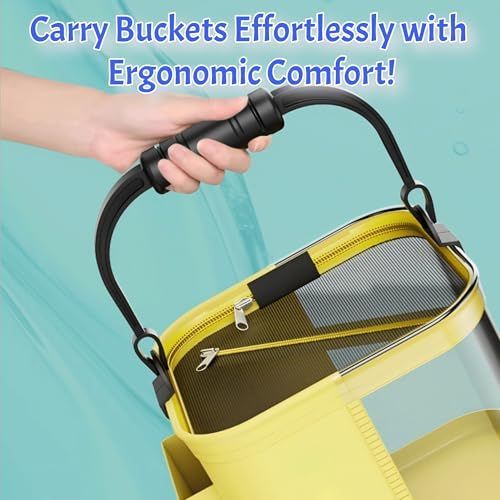 9.4*9.4*9.4in Foldable Fishing Bucket, Easy Water Hauling and Live Fish Bait, Portable Fishing Container for Camping, Fishing, Outdoors - Yellow - Size 9.4in