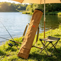 140cm Rod Case Angling Rods Bag, Folding Rod Carry Large Capacity Fishing Rod Case, Angling Rod Bag, Fishing Umbrellas Carry Bag for Camping Hiking - Brown - Size 140cm