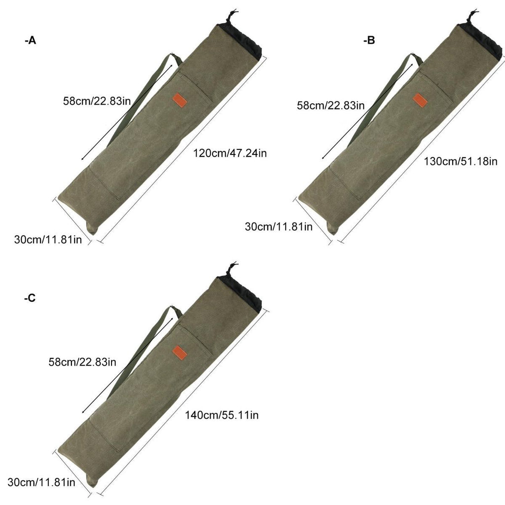 130cm Rod Case Angling Rods Bag, Folding Rod Carry Large Capacity Fishing Rod Case, Angling Rod Bag, Fishing Umbrellas Carry Bag for Camping Hiking - Green - Size 130cm