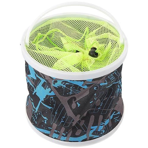 18cm Diameter Camping Sink Collapsible Fishing Bucket for Fish Foldable Bucket Collapsible Camping Plastic Space-Saving - Green