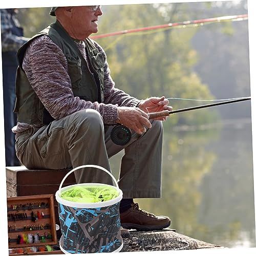 25cm Diameter Camping Sink Collapsible Fishing Bucket for Fish Foldable Bucket Collapsible Camping Plastic Space-Saving - Green