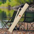 140cm Fishing Fishing Pole Storage Bag Portable Protection Cover Side Pocket Multipurpose Travel Carry Tackle Storage - Beige - Size 140cm