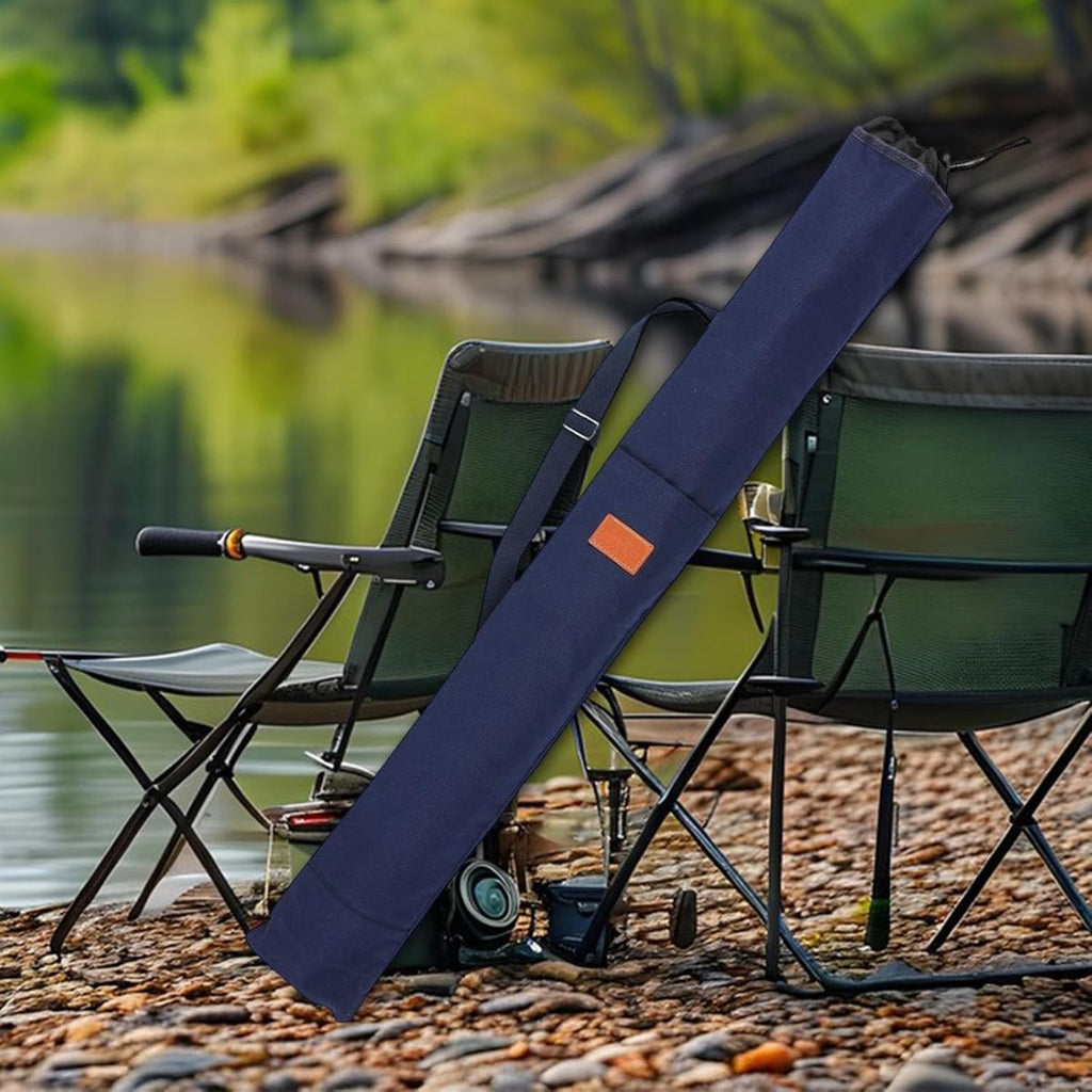 120cm Fishing Fishing Pole Storage Bag Portable Protection Cover Side Pocket Multipurpose Travel Carry Tackle Storage - Blue - Size 120cm