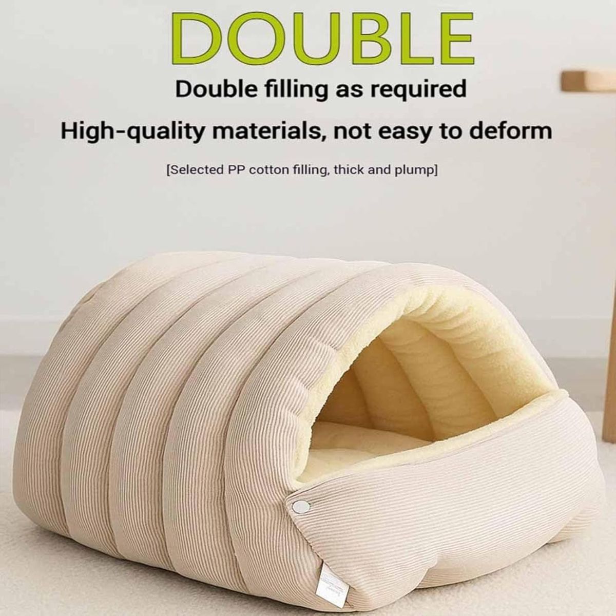 Cozy Monster Cat Cave Bed with Removable Cushion – Blue, 30 x 28 x 20cm