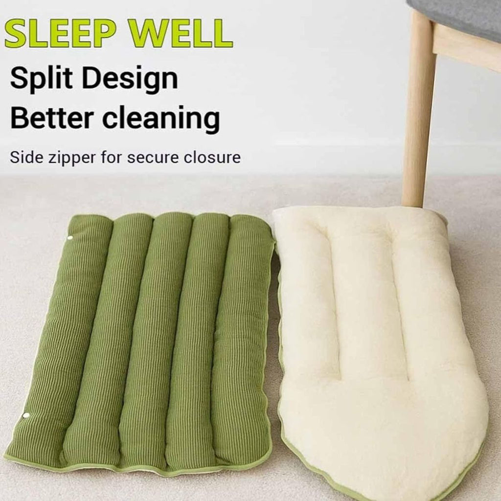 Cozy Monster Cat Cave Bed with Removable Cushion – Green, 30 x 28 x 20cm