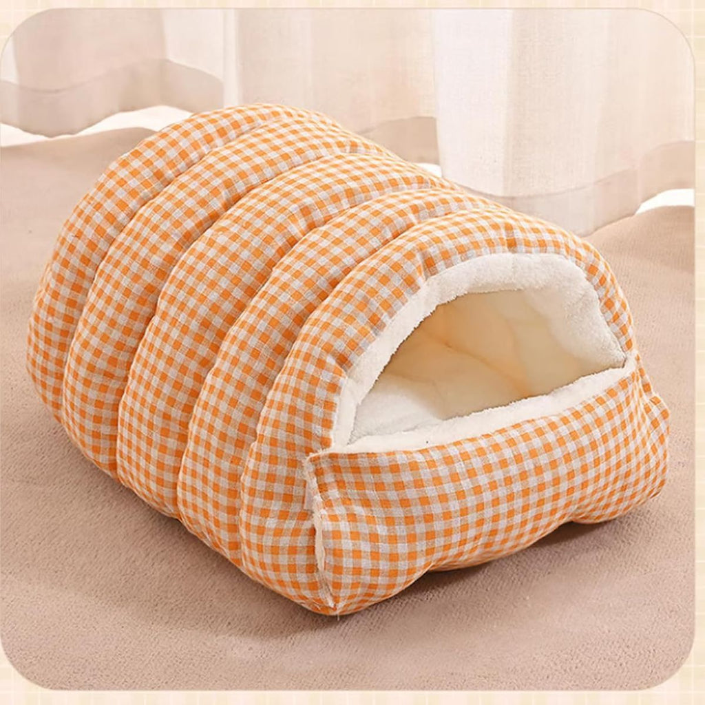 Cozy Monster Cat Cave Bed with Removable Cushion – Pink, 43 x 40 x 28cm