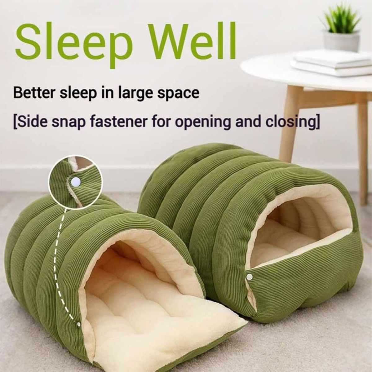 Cozy Monster Cat Cave Bed with Removable Cushion – Pink, 43 x 40 x 28cm
