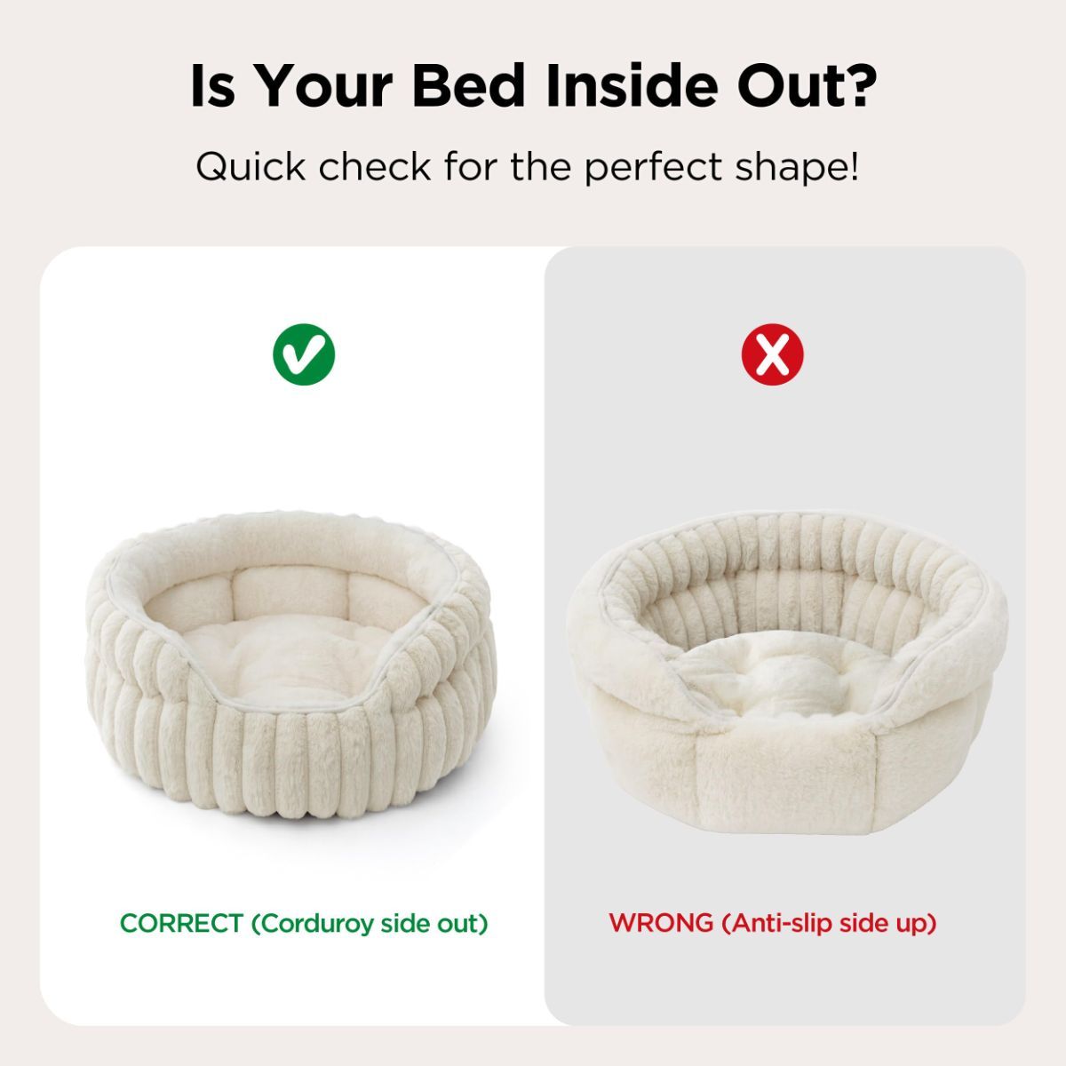 Cat Bed Plush Cat Bed Round Cat Bed Cat Furniture Cat Comfort Pet Supplies - Beige / 20in