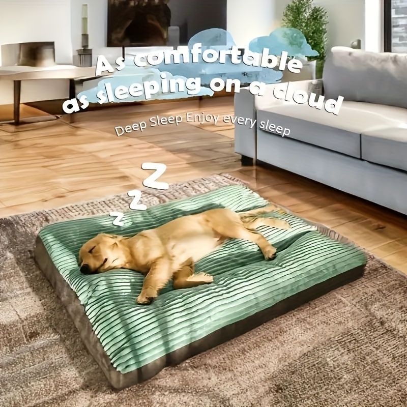 Warm Dog Bed Washable Pet Bed Non-Slip Dog Bed High Backrest Dog Bed Thick Dog - Green - Size 23.6*18.5in