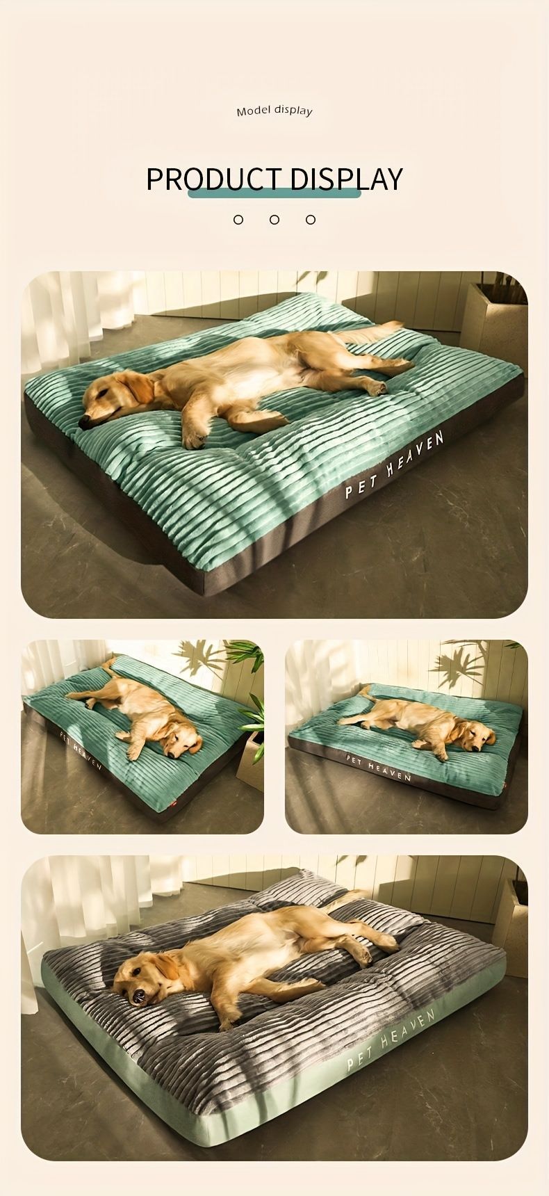 Warm Dog Bed Washable Pet Bed Non-Slip Dog Bed High Backrest Dog Bed Thick Dog - Gray - Size 47*37.4in