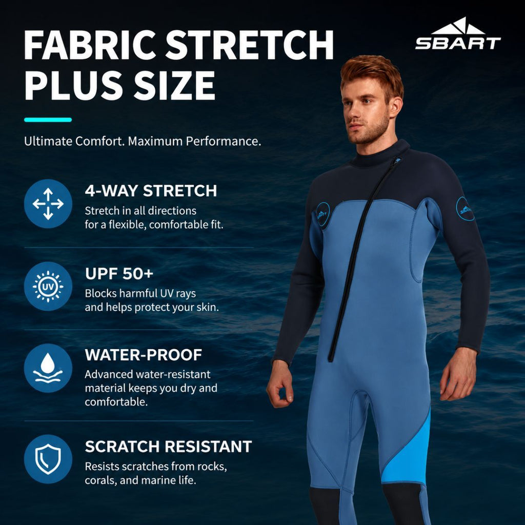 3MM Men's Full Wetsuit – 4-Way Stretch, UPF 50+, Thermal & Scratch Resistant for Diving & Surfing - Purple - Size M
