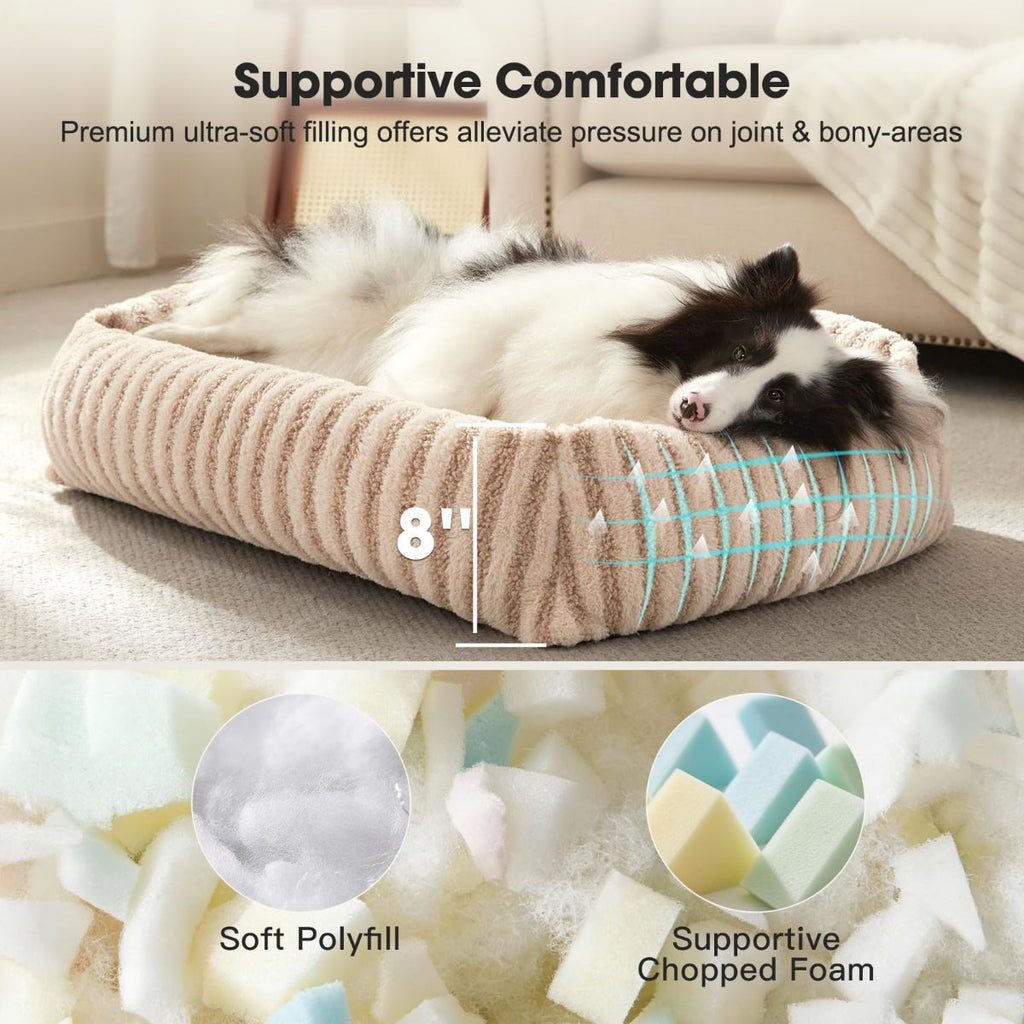 Dog Bed Soft Dog Bed Rabbit Velvet Dog Bed Teddy Fabric Dog Bed Cozy Dog Bed - Gray - Size 25in*21in