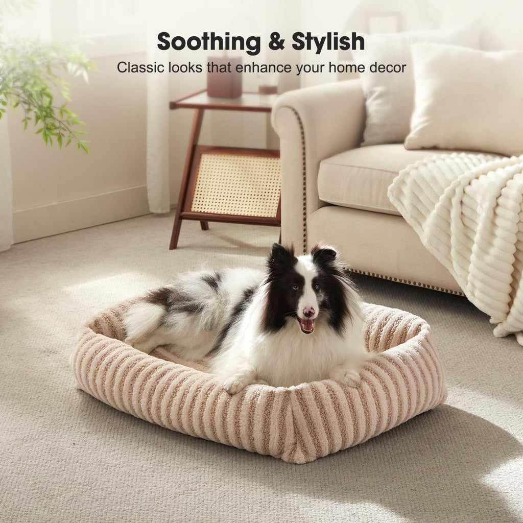 Dog Bed Soft Dog Bed Rabbit Velvet Dog Bed Teddy Fabric Dog Bed Cozy Dog Bed - Gray - Size 36in*27in