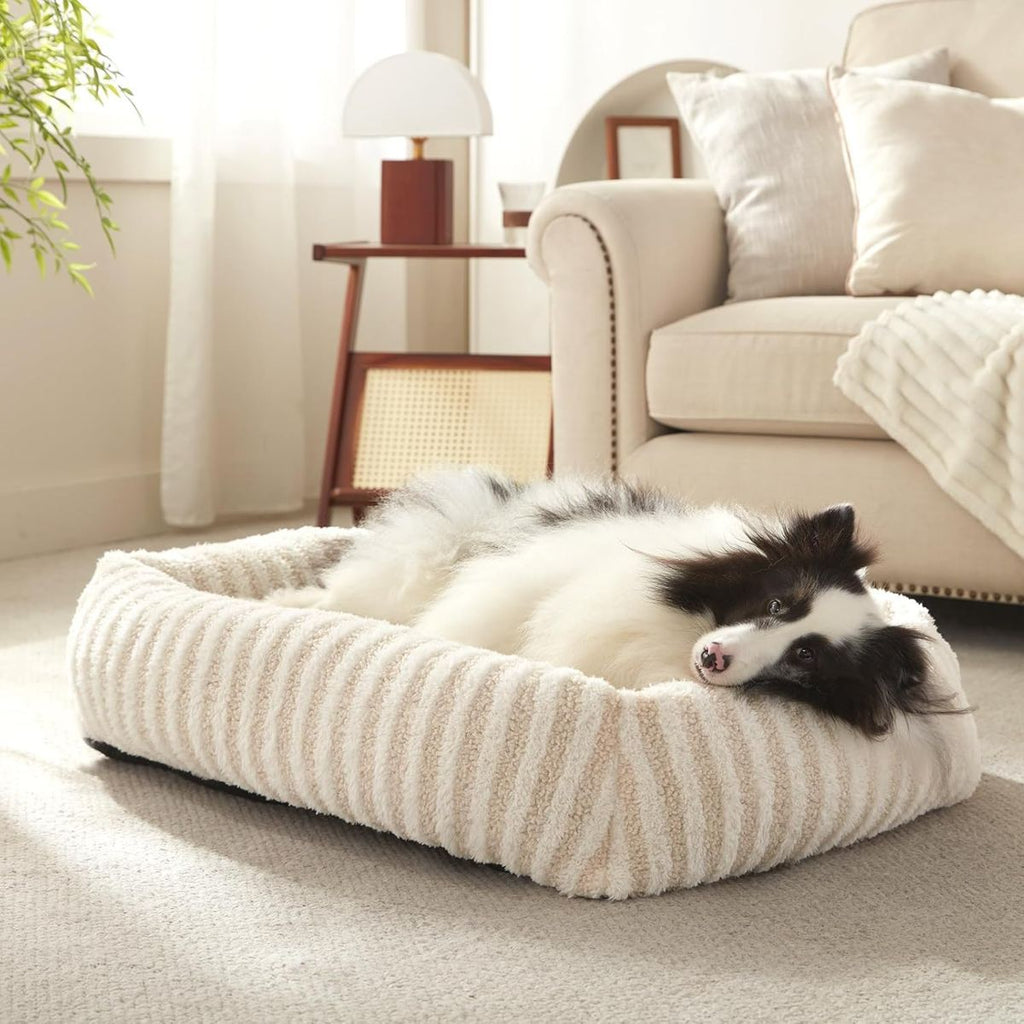 Dog Bed Soft Dog Bed Rabbit Velvet Dog Bed Teddy Fabric Dog Bed Cozy Dog Bed - Gray - Size 36in*27in