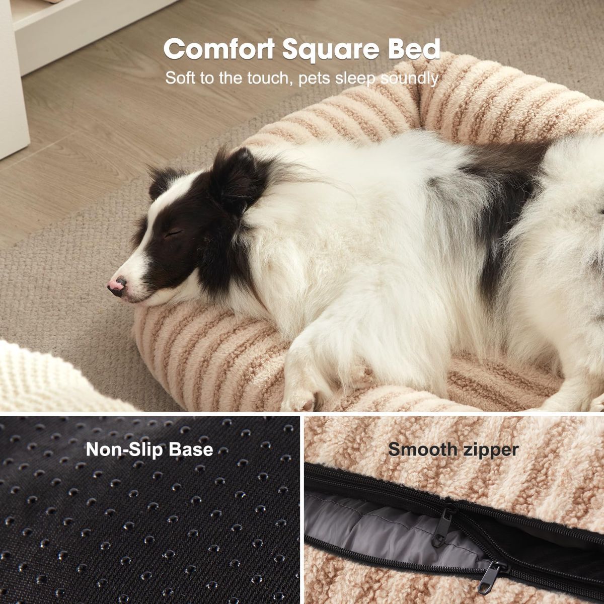 Dog Bed Soft Dog Bed Rabbit Velvet Dog Bed Teddy Fabric Dog Bed Cozy Dog Bed - White - Size 20in*19in