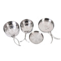 4 pcs Stainless Steel Camping Pots with Lid, Compatible with Outdoor Cooking