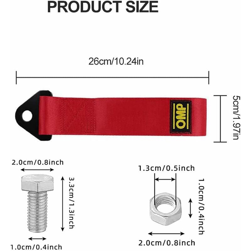Car Tow ROpe,Racing Tow Strap,Auto Tow ROpes,Racing Tow ROpe,Nylon Tow ROpes,For Vehicle Front Rear Bumper,1Pc