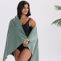 Microfiber Quick‑Dry Beach Towel, Lightweight Compact Sports Travel Towel, Super Absorbent No‑Lint Swim Gym Towel 76×152cm for Beach Camping Fitness（Army green）