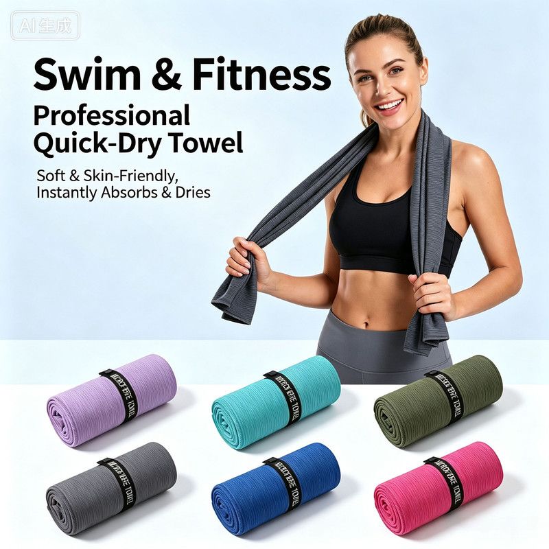 Microfiber Quick‑Dry Beach Towel, Lightweight Compact Sports Travel Towel, Super Absorbent No‑Lint Swim Gym Towel 40×80cm for Beach Camping Fitness（Dark gray）