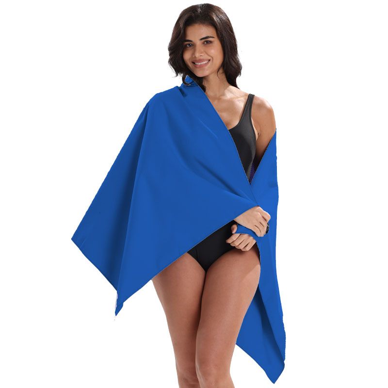Microfiber Quick‑Dry Beach Towel, Lightweight Compact Sports Travel Towel, Super Absorbent No‑Lint Swim Gym Towel 76×152cm for Beach Camping Fitness（Royal blue）