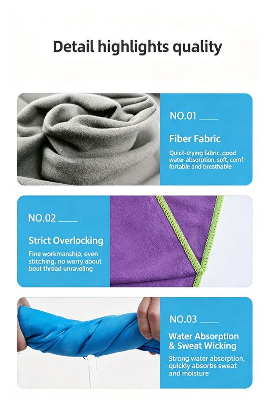 Ultra‑Absorbent Quick Dry Microfiber Beach Towel, 140*70CM, Double‑Sided Velvet Lightweight Portable Swimming Sports Towel for Beach, Swimming, Yoga, Travel（Dark gray）