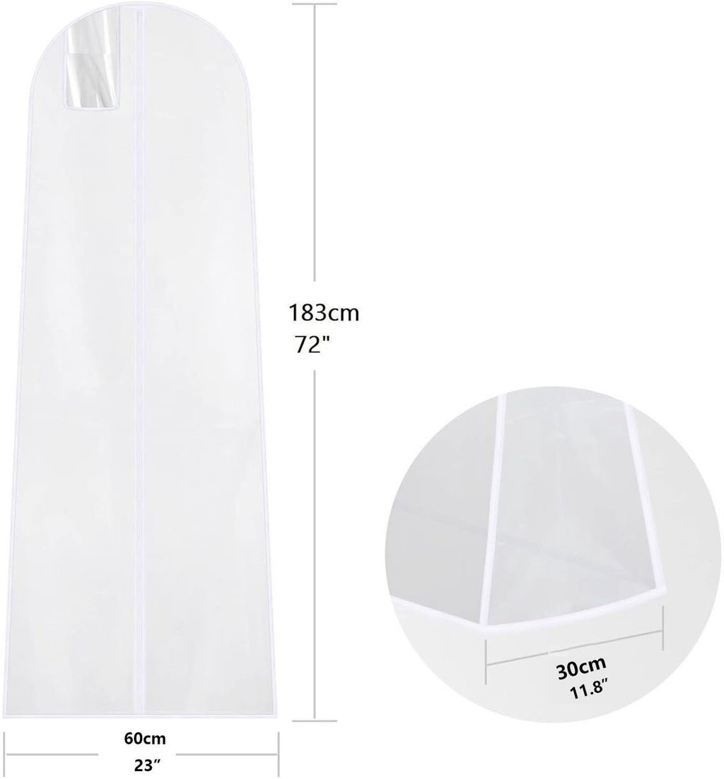 Dustproof wedding dress cover - 183*60 cm - Garment cover - Dust cover for evening dresses - Dust cover for wedding dress - Dust cover for dress - wedding dress storage bag - dustproof garment bag - garment bag - with zipper - for wedding dresses, evening