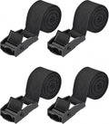 4 pieces - Tension straps - Lashing straps - Fastening straps - 25 MM * 1.5 meters long - Polyester fibers - Black - with buckle - adjustable - for vans, bicycles, trailers, luggage