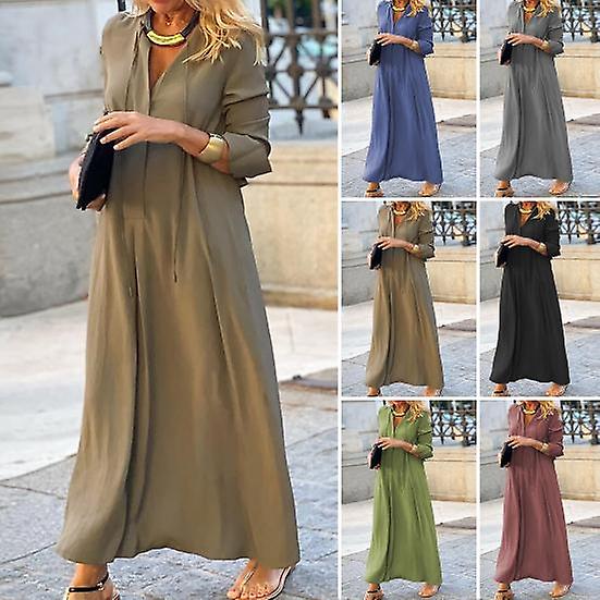 Women's Black 2XL Long Sleeve High Waist Pullover Shirt Dress for Autumn and Holiday