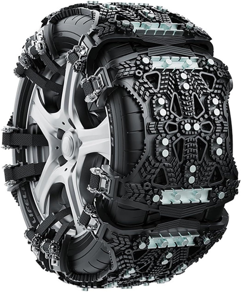 Snow Chain - Anti-Slip for Car Tires | Snow Chains - Steel Plate Snow Chains for Cars - Universal Type - Includes Mounting Tools, Storage Bag, and Gloves (Yellow - 1 Piece)