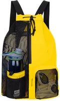 Drawstring Backpack, Beach Bag Backpack, Large Capacity Backpack with Wet Bag, Backpack for Swimming Surfing Travel Gym, Yellow