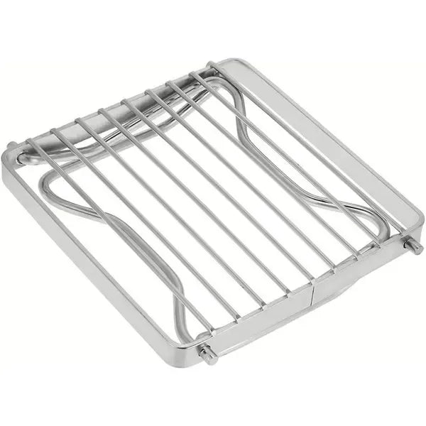 1 Piece Foldable Stainless Steel Campfire Grill Rack, Lightweight Cooking Grate for Camping, Hiking and Picnics, Silver