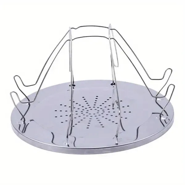 1 Piece Foldable Stainless Steel Camping Grill, Rust-Resistant Outdoor Cooking Rack for Camping, Picnics and Beach Trips