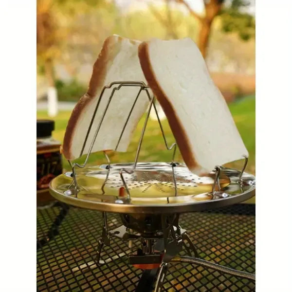 1 Piece Foldable Stainless Steel Camping Grill, Rust-Resistant Outdoor Cooking Rack for Camping, Picnics and Beach Trips