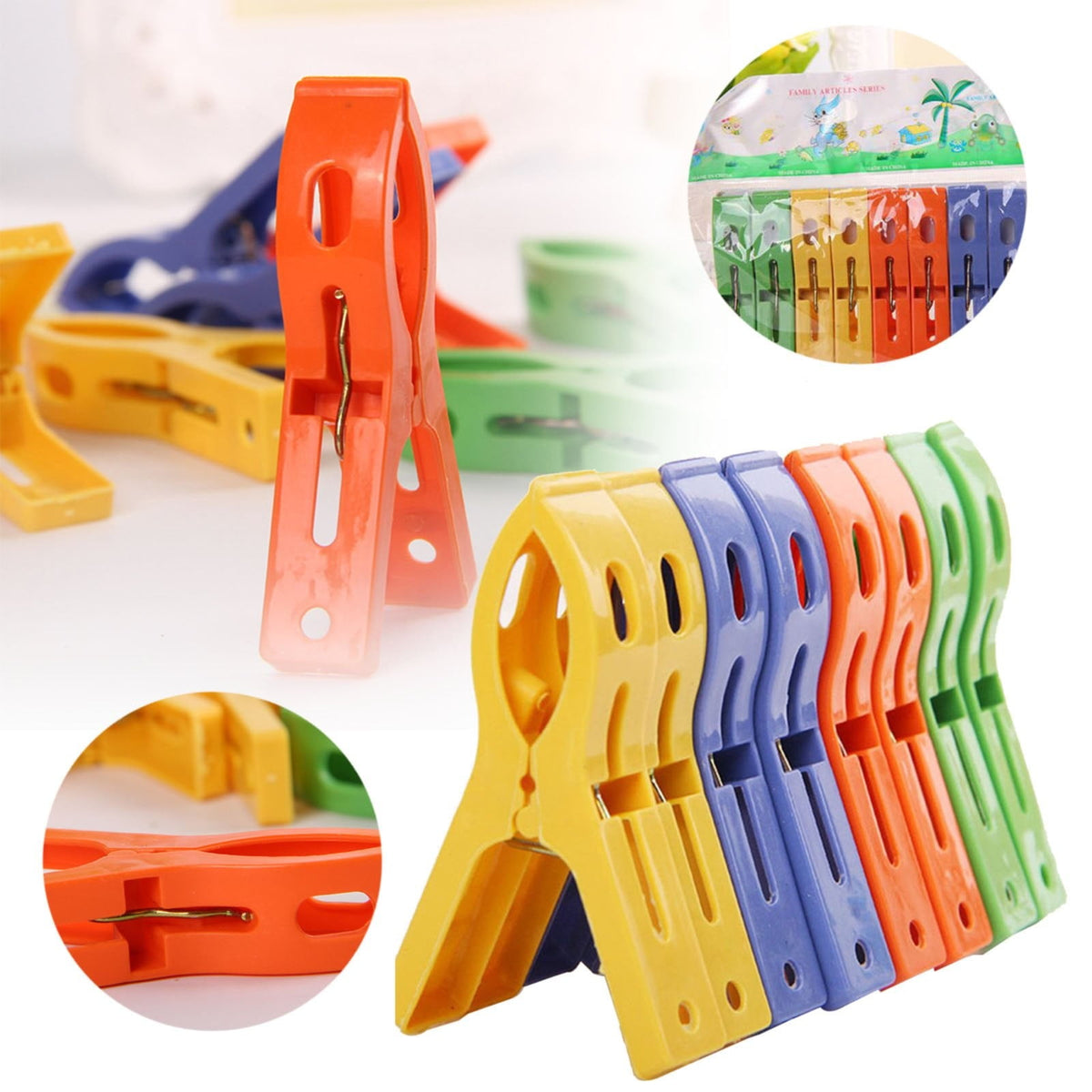 Towel Pegs,Beach Towel Clips for Chairs Cruise Plastic Clothes Pins Beach Chair Towel Clips,Towel Holder Clips,Heavy Duty Clothes Pins-Keep, Yellow