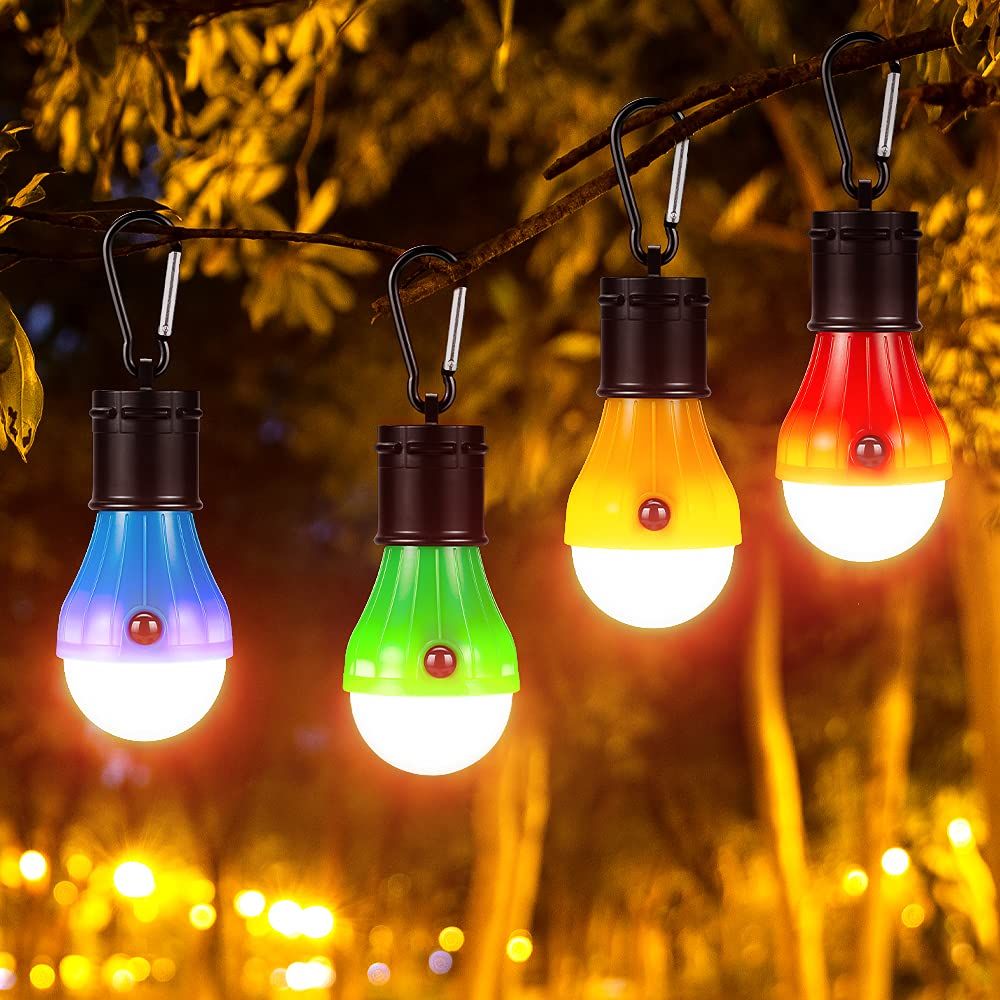 4pcs Portable LED tent light clip hook hurricane emergency light LED camping light bulb camping light camping equipment hiking