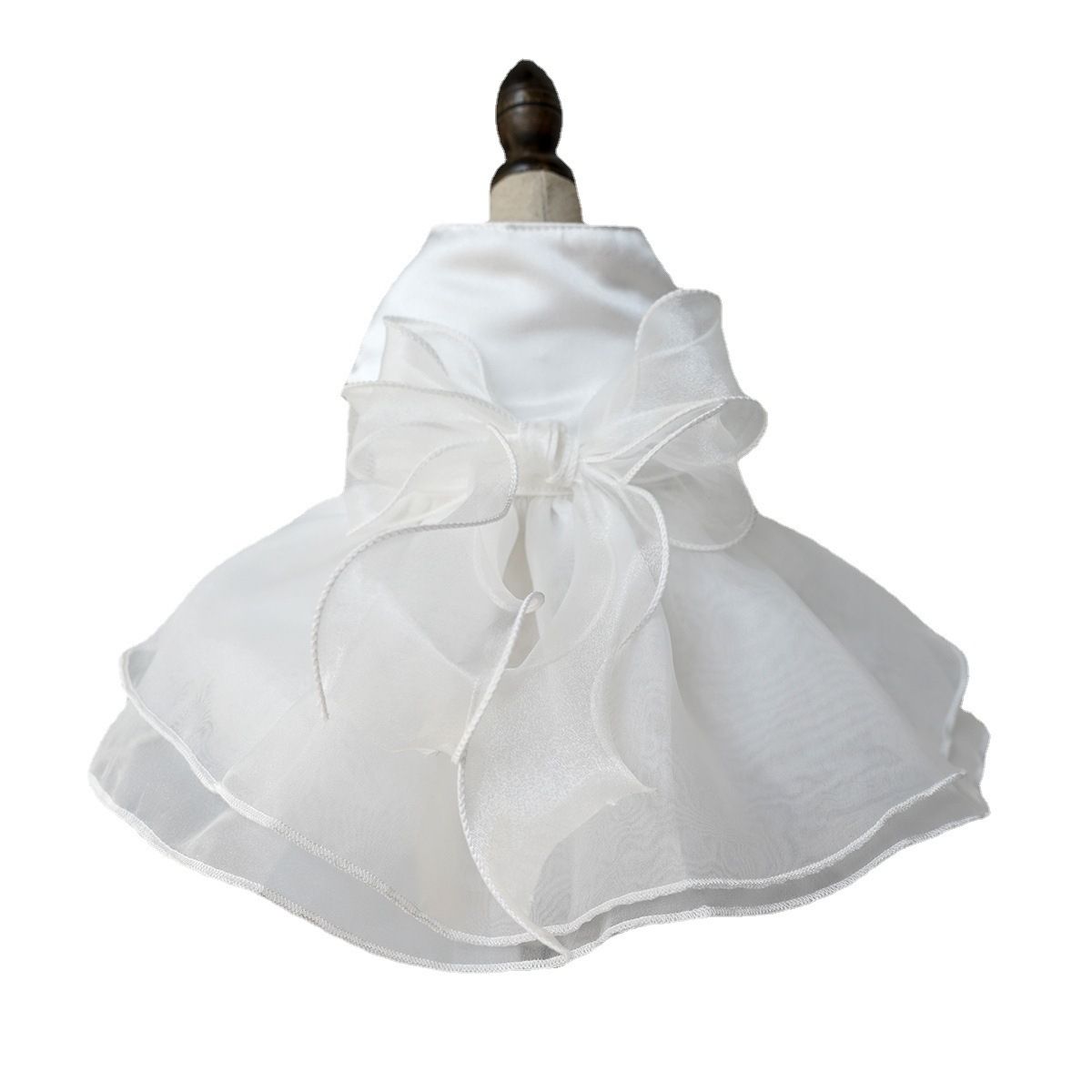 White dog dress, big bow dog wedding dress, princess dress, wedding dress, birthday party dress, pet princess dress