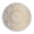 Round microfiber mandala beach towel hippie boho beach towel with tassels oversized wrap blanket tr