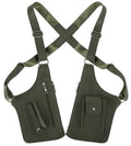 Men Leather Chest Bag Anti Theft Shoulder Holster Bag Casual Crossbody Sport Pack for Men, Army Green