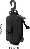 Tactical Key Wallet Mini Compact Multifunctional Pouch with Keychain for Outdoor Travel Unisex Black, 9 x 4.5 cm