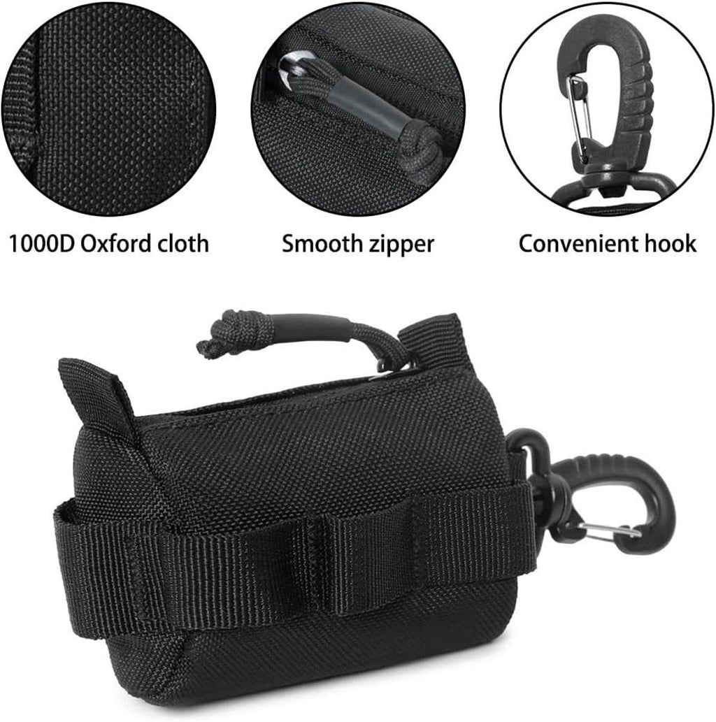 Tactical Key Wallet Mini Compact Multifunctional Pouch with Keychain for Outdoor Travel Unisex Black, 9 x 4.5 cm