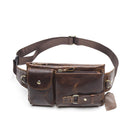 Leather Fanny Pack with Adjustable Strap and Multiple Pockets for Men and Women, for Travel Hiking and Daily Use