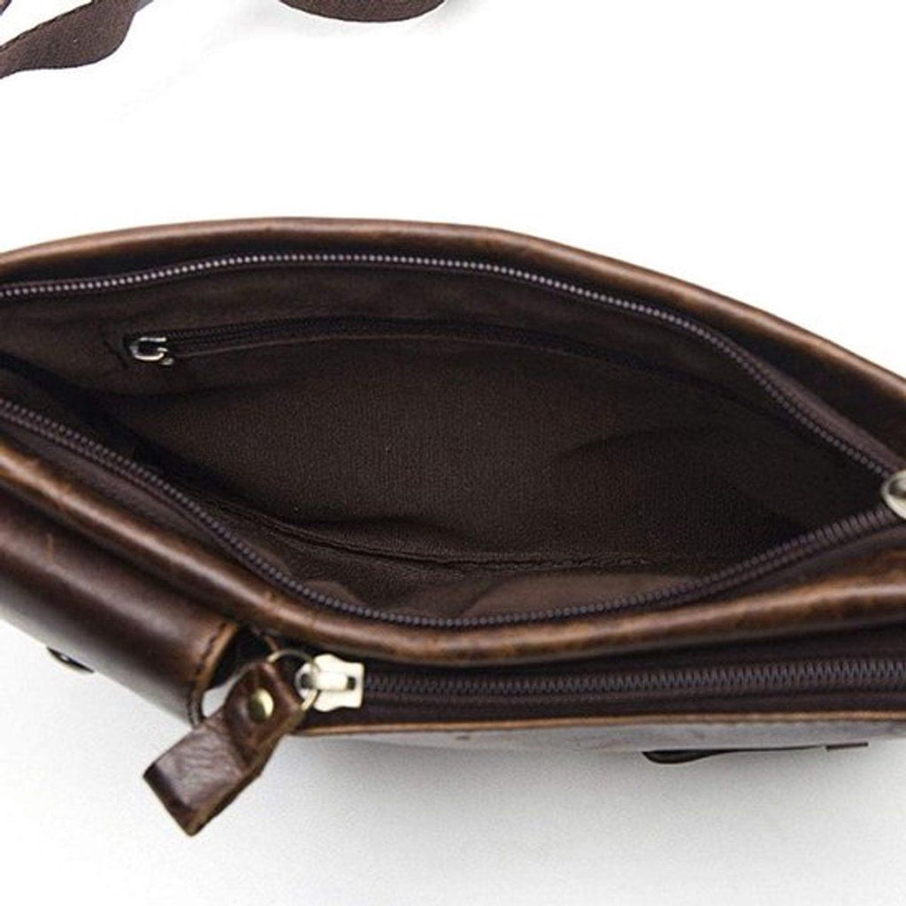 Leather Fanny Pack with Adjustable Strap and Multiple Pockets for Men and Women, for Travel Hiking and Daily Use