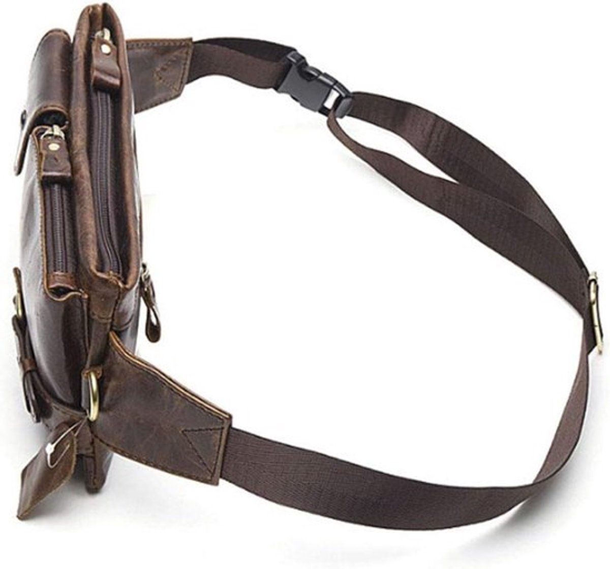 Leather Fanny Pack with Adjustable Strap and Multiple Pockets for Men and Women, for Travel Hiking and Daily Use