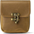 Vintage Leather Waist Bag with Buckle Closure for Festival and Hiking, Yellow