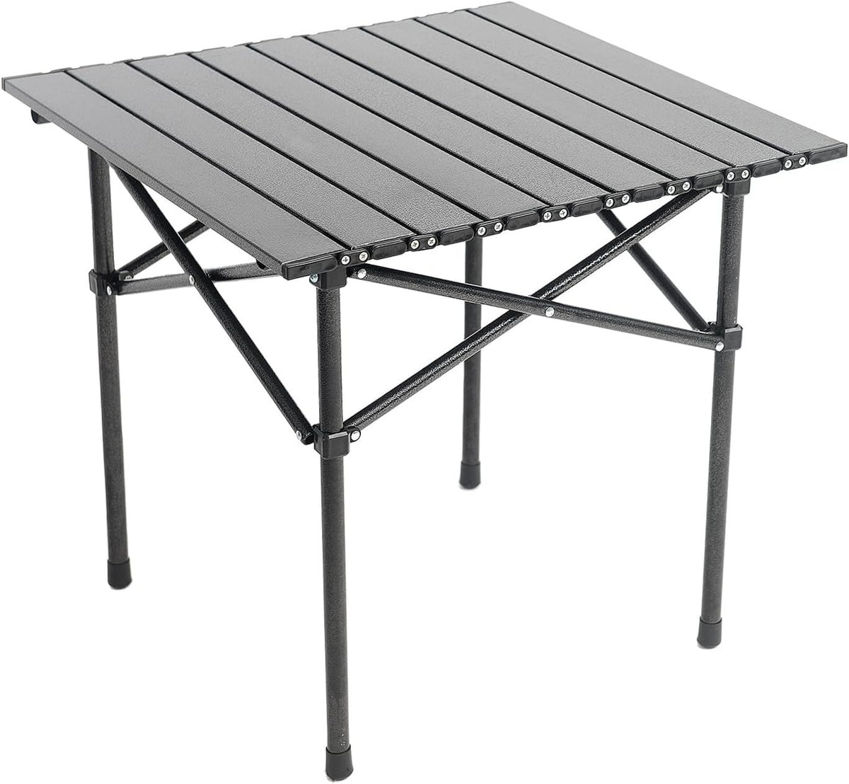 Portable Camping Table Folding Side Table Aluminum Lightweight Table with Carry Bag for Outdoor Cooking Hiking Picnics BBQ Travel (Black)
