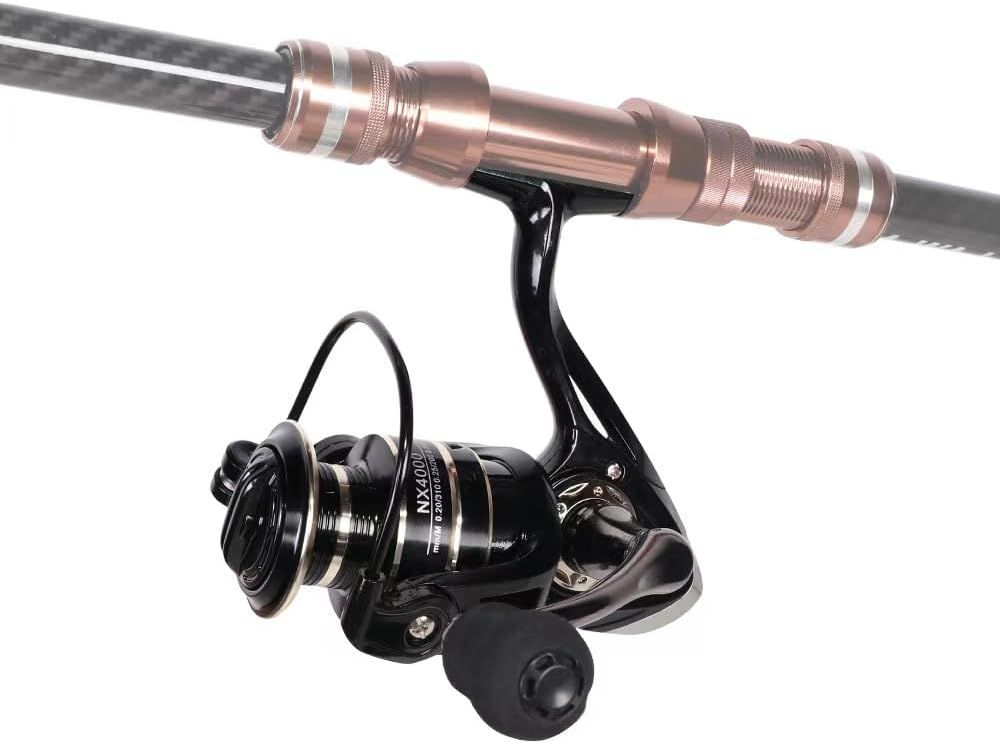 All Metal Spinning Fishing Reel - Ultra Smooth 5.2:1 Gear Ratio Saltwater Freshwater - Corrosion Resistant CNC Machined Fish Reel for Surfcasting Kayak - 1000 Size Red